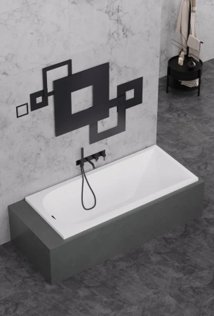 Ванна акриловая Alba Spa IMPERO ВПР0200200100 170х75 пристенная прямоугольная без ножек