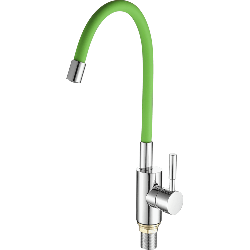 Смеситель для кухни Fashun A4053+B05 на мойку хром/зеленый - фото 2