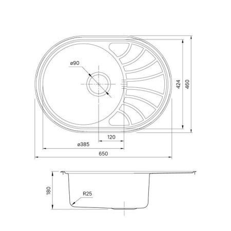 Кухонная мойка Iddis Suno SUN65SDi77 65х45 цвет серый поверхность глянцевая