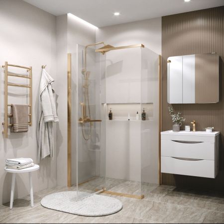 Душевой уголок Grossman Pragma 120.K33.03.1090.32.00 100х90 стекло прозрачное профиль золото без поддона