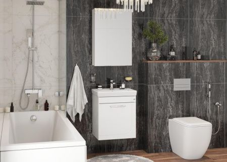 Тумба под раковину Onika Ирис 105018 50х40 подвесная цвет белый