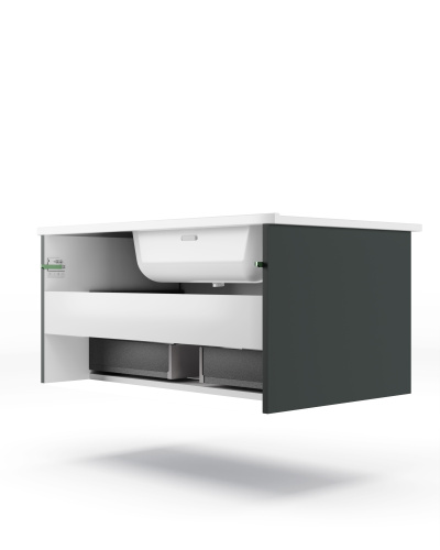 Тумба под раковину La Fenice Terra FNC-01-TER-G-80 79х45х35 подвесная цвет серый матовый - фото 2