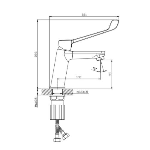 Смеситель Splenka S08 S08.10 на раковину хром - фото 3