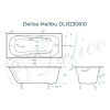 Ванна чугунная Delice Malibu DLR230610 180х80 пристенная прямоугольная без ножек