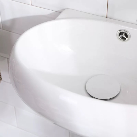 Раковина из санфаянса CeramaLux 9100L 43х29 подвесная цвет белый 1 отверстие под смеситель