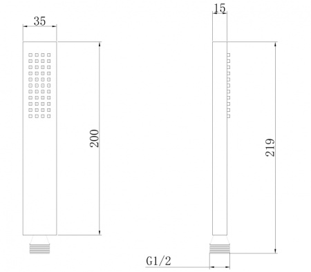 Душевая лейка ABBER AF0050B прямоугольная