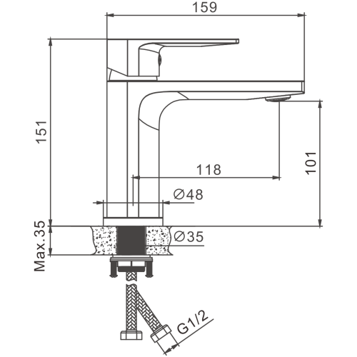 Смеситель Belz B678 B10678-7 на раковину черный - фото 2