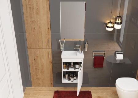 Тумба под раковину Onika Комо 104005 40х20 подвесная цвет белый