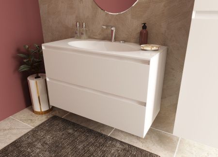 Тумба с раковиной Эстет Malta ФР-00007060 100х50 подвесная цвет белый