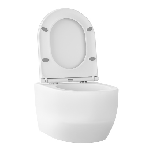 Унитаз подвесной Wellsee Croquis 182612001 белый матовый с сиденьем микролифт безободковый смыв торнадо - фото 2