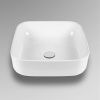 Раковина из сантехнического фарфора Bond Cube S57-380 40х40 накладная цвет белый без отверстий под смеситель