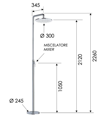 Душевая стойка Remer 331N52 напольная цвет хром