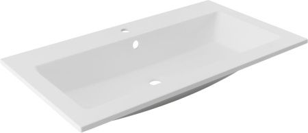 Раковина из искусственного камня Aquanet Электра 00326514 90х50 полувстраиваемая цвет белый 1 отверстие под смеситель