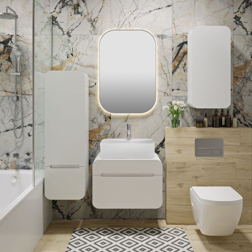 Шкаф Runo Ницца 00-00002125 40х80 подвесной цвет белый - фото 3