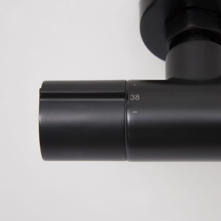 Смеситель для ванны и душа Wasserkraft Elbe 7400 7411 Thermo настенный черный с термостатом