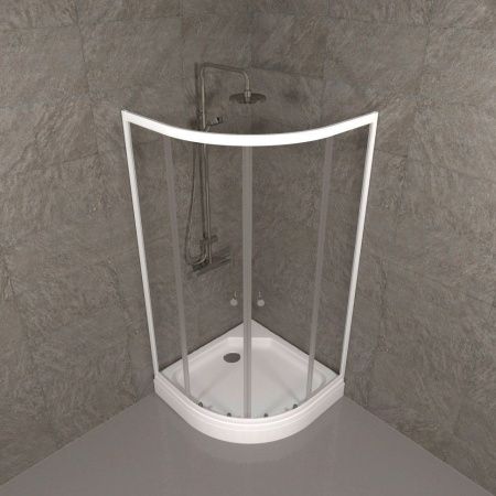 Душевой уголок Тритон Ультра Щ0000061784 80х80 стекло прозрачное профиль белый с поддоном