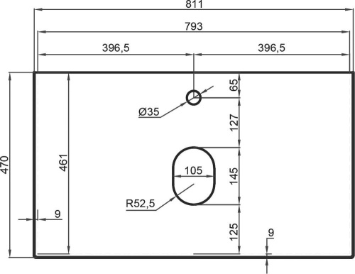 Столешница La Fenice Terra FNC-VS01-TER-80 81х47 накладная - фото 2