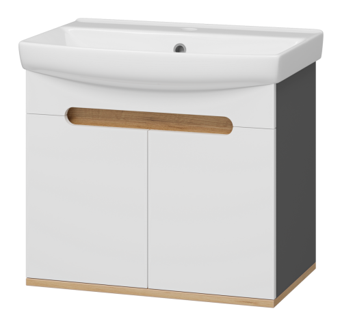 Тумба под раковину Misty Сканди Э-Ска01060-011П 60х40 подвесная цвет белый/серый