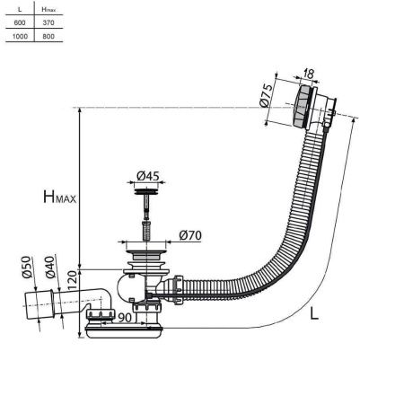 Слив-перелив Am.Pm Gem W90A-000-OflB