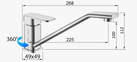 Смеситель для кухни D-Lin D153368 на мойку хром