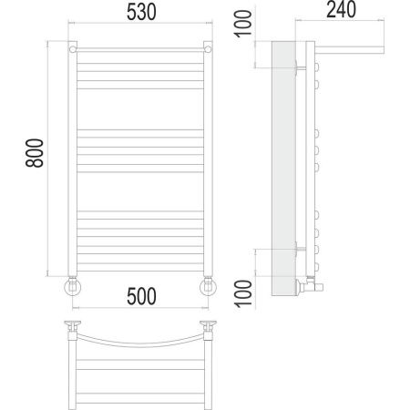 Полотенцесушитель водяной Terminus 4670078529565 55х80 хром