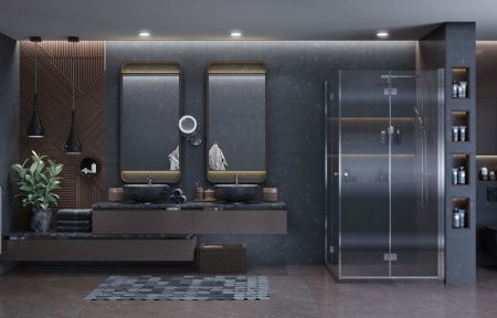 Душевой уголок Ambassador Diamond 12011110 100х100 стекло прозрачное профиль хром без поддона