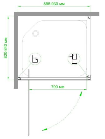 Душевой уголок Royal Bath HV RB8090HV-C-CH 90х80 стекло рифленое профиль хром без поддона