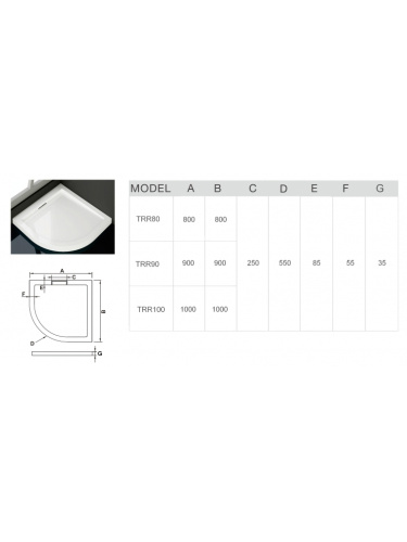Душевой поддон WeltWasser  WW TRR100 (10000002771) 100х100 искусственный камень  - фото 2