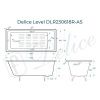Ванна чугунная Delice Level DLR230618R-AS 140х70 пристенная прямоугольная без ножек с отверстиями под ручки