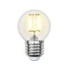 Лампа светодиодная филаментная Uniel Multibright (Мултибригхт) LED-G45-5W/WW/E27/CL/MB GLM10TR картон