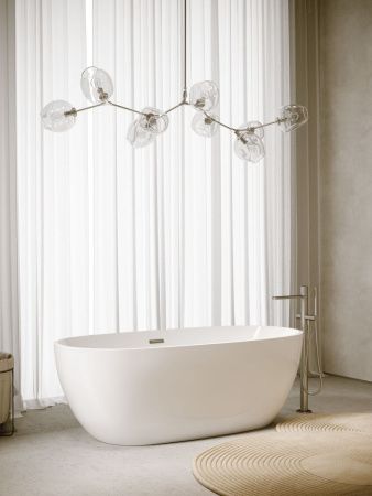 Ванна акриловая Sancos Flo FB02 170х80 отдельностоящая овальная с каркасом