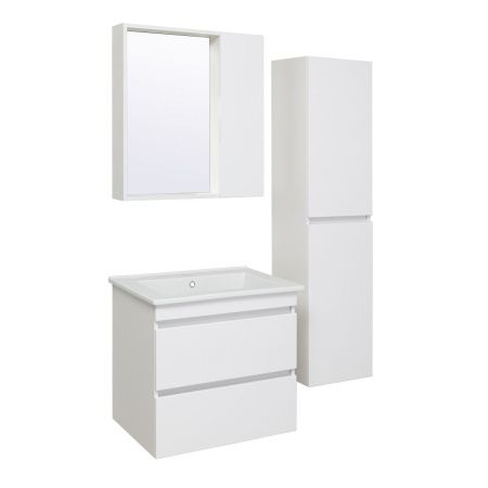 Шкаф-пенал RUNO Манхэттен 00-00001048 35х30х150 подвесной цвет белый