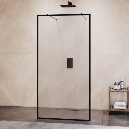 Душевая перегородка RGW Walk In 35101712-84 120х200 стекло с рисунком профиль черный