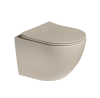 Унитаз подвесной SantiLine SL-5005T-BG бежевый матовый с сиденьем микролифт безободковый смыв торнадо