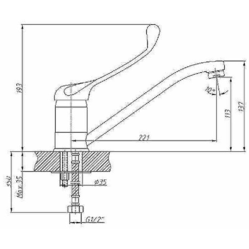 Смеситель для кухни Haiba HB54 HB4254 на мойку хром - фото 2