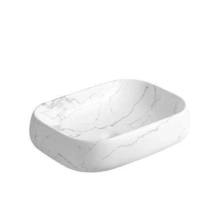 Раковина из сантехнического фарфора Cerutti SPA CR0086 MMW2 60х40 накладная цвет белый без отверстий под смеситель