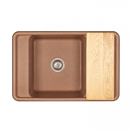 Кухонная мойка Aquaton Беллис 1A725032BS270 78х51 цвет коричневый поверхность матовая