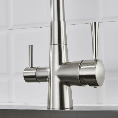 Смеситель для кухни Shevanik S528L на мойку сатин