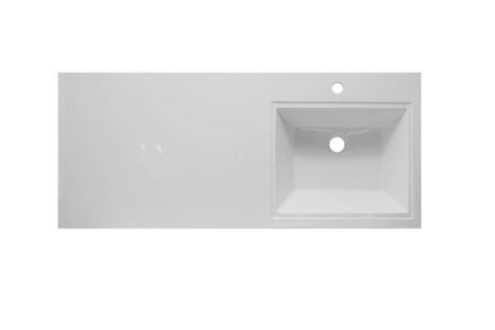 Раковина из искусственного камня Эстет Даллас ФР-00001668 110х50 накладная цвет белый 1 отверстие под смеситель