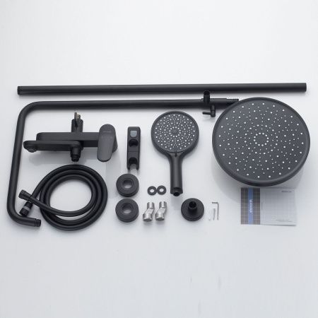 Душевая стойка Shevanik S4336H настенная цвет черный