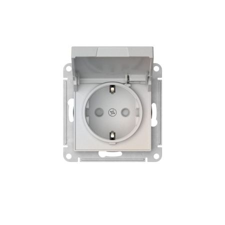 Розетка с заземлением со шторками с крышкой 16А Systeme Electric AtlasDesign (АтласДесигн) ATN000446S