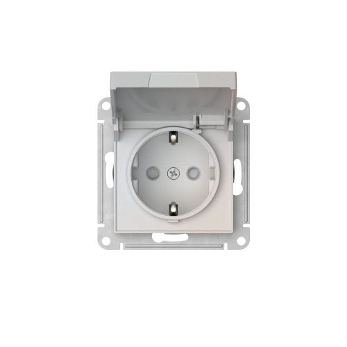 Розетка с заземлением со шторками с крышкой 16А Systeme Electric AtlasDesign (АтласДесигн) ATN000446S - фото 4