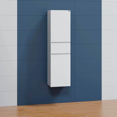 Шкаф-пенал СанТа Марс 700309 40х30х150 подвесной цвет белый - фото 3