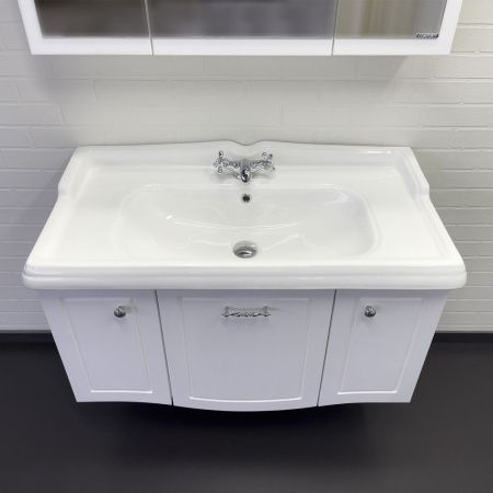 Тумба с раковиной Comforty Палини 00-00019754CF 100х50 подвесная цвет белый