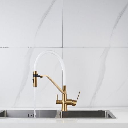 Смеситель для кухни Shevanik S278G на мойку золото