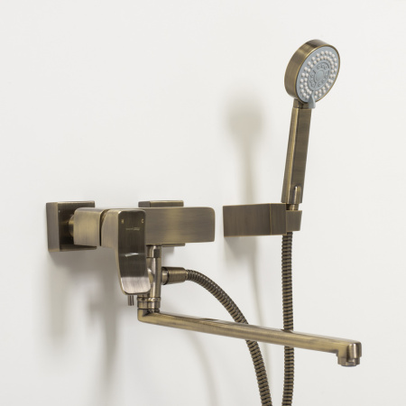 Смеситель для ванны WasserKRAFT Exter 1600 1602L настенный бронза