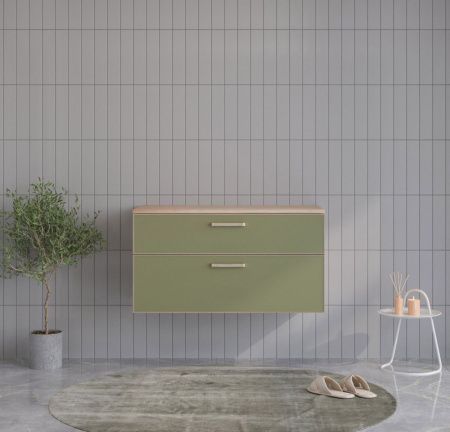 Тумба под раковину Orka Salerno 3008781 100х50 подвесная цвет зеленый/коричневый