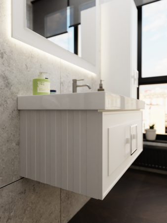 Тумба с раковиной La Fenice CUBO NFNC-01-CUB-B-80-1-80 80х50 подвесная цвет белый