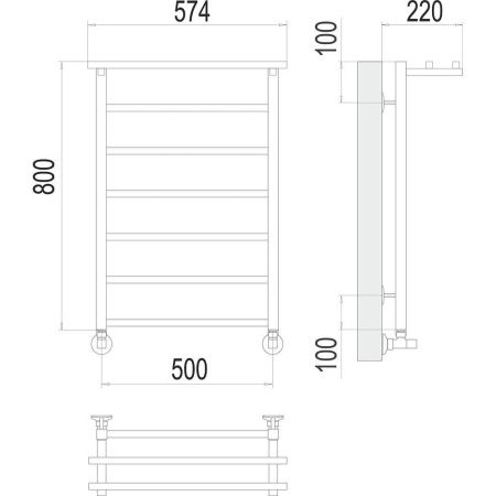 Полотенцесушитель водяной Terminus 4670078529718 55х80 хром