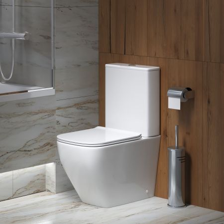 Унитаз напольный с бачком Grossman Style GR-4453S белый с сиденьем микролифт безободковый каскадный смыв